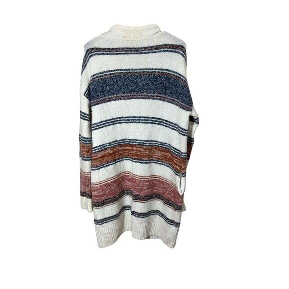 Loft Womens Open Front Long Cardigan Multicolor Stripe Pockets Size S Soft Cozy - Picture 11 of 11